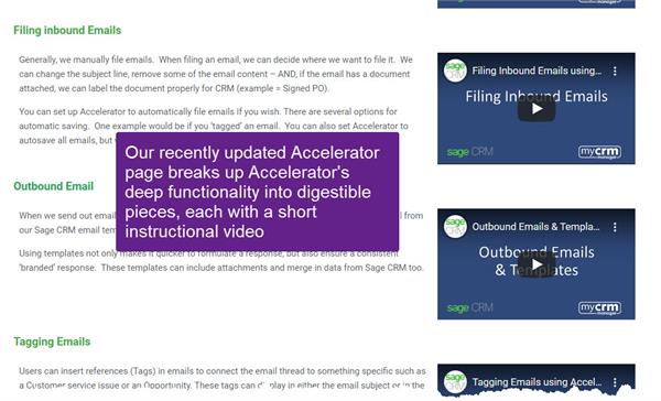 Refers to new Accelerator page on mycrmmanager.com website